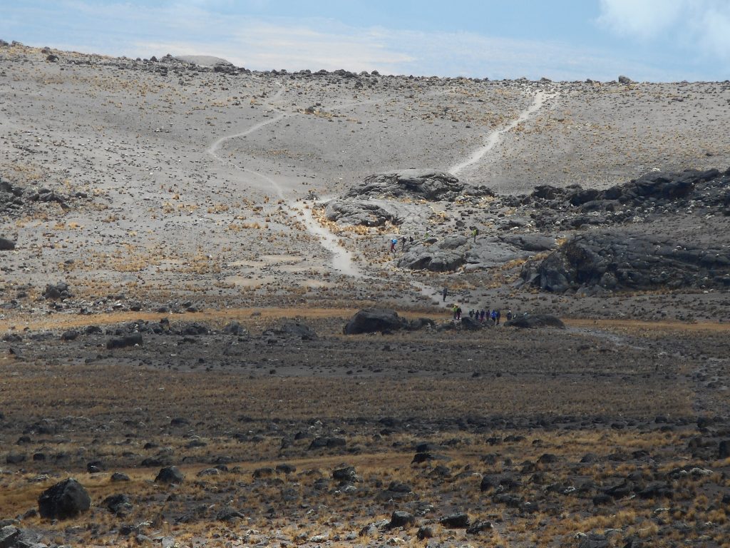closeup of hikers